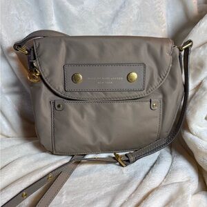 Marc Jacobs Taupe Crossbody Bag with Gold Accents